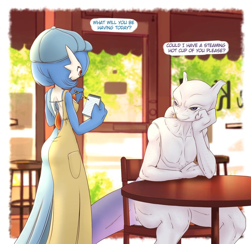 gardevoir and mewtwo (pokemon and 1 more) drawn by mewtwoandme