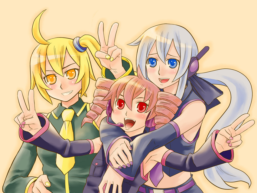 kasane teto, yowane haku, and akita neru (vocaloid and 1 more) drawn by usumy