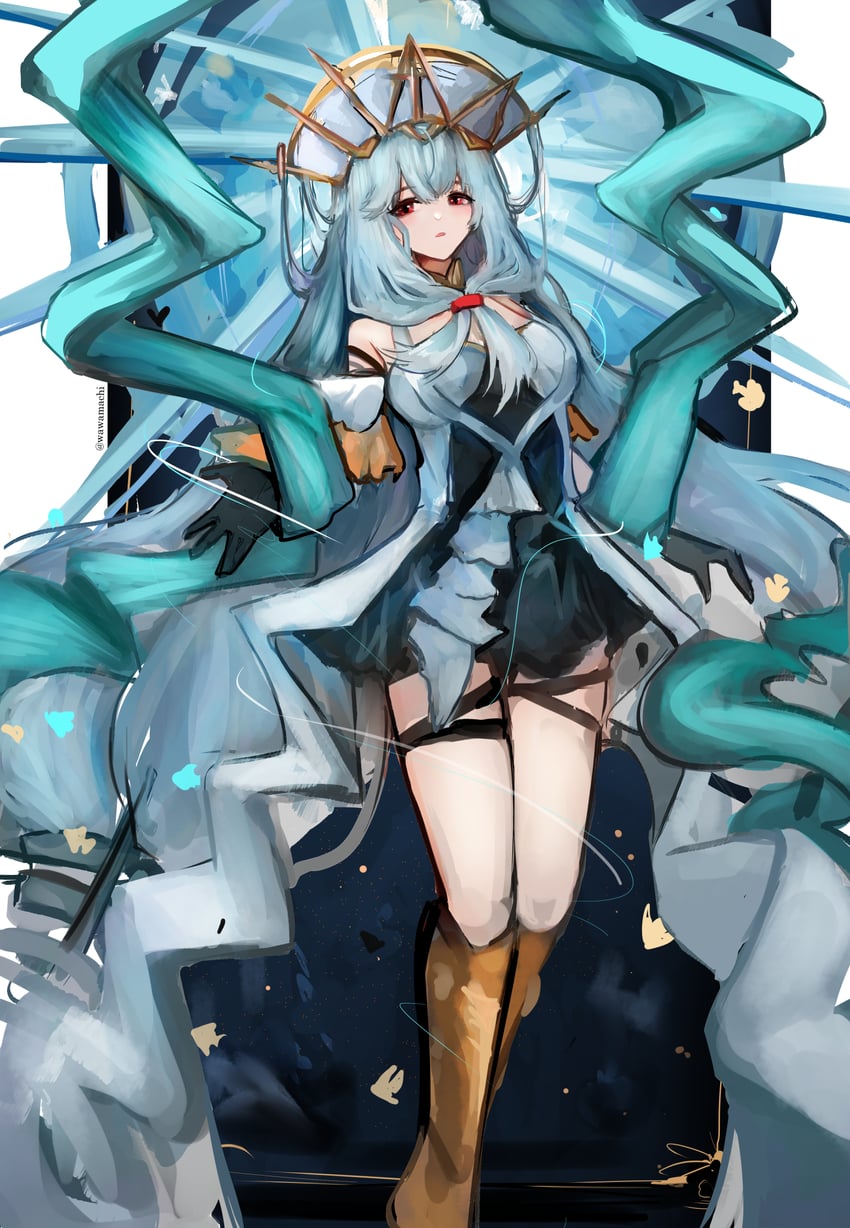 skadi and skadi the corrupting heart (arknights) drawn by wawamachi