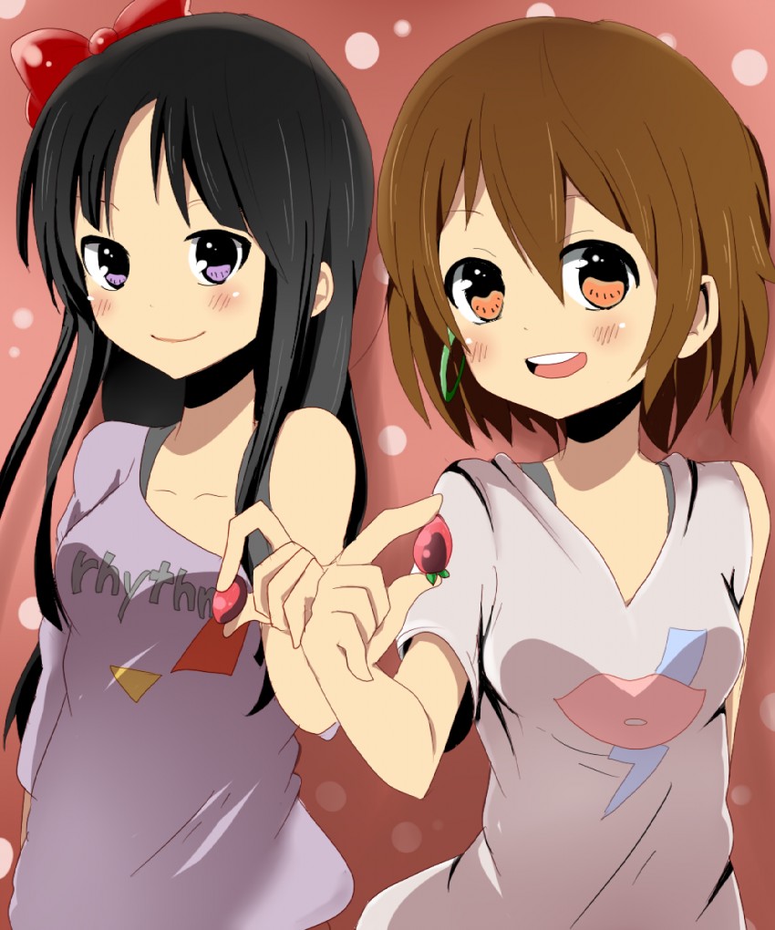 akiyama mio and hirasawa yui (k-on!) drawn by pomu_(kingdomhearts-oukokusinn)