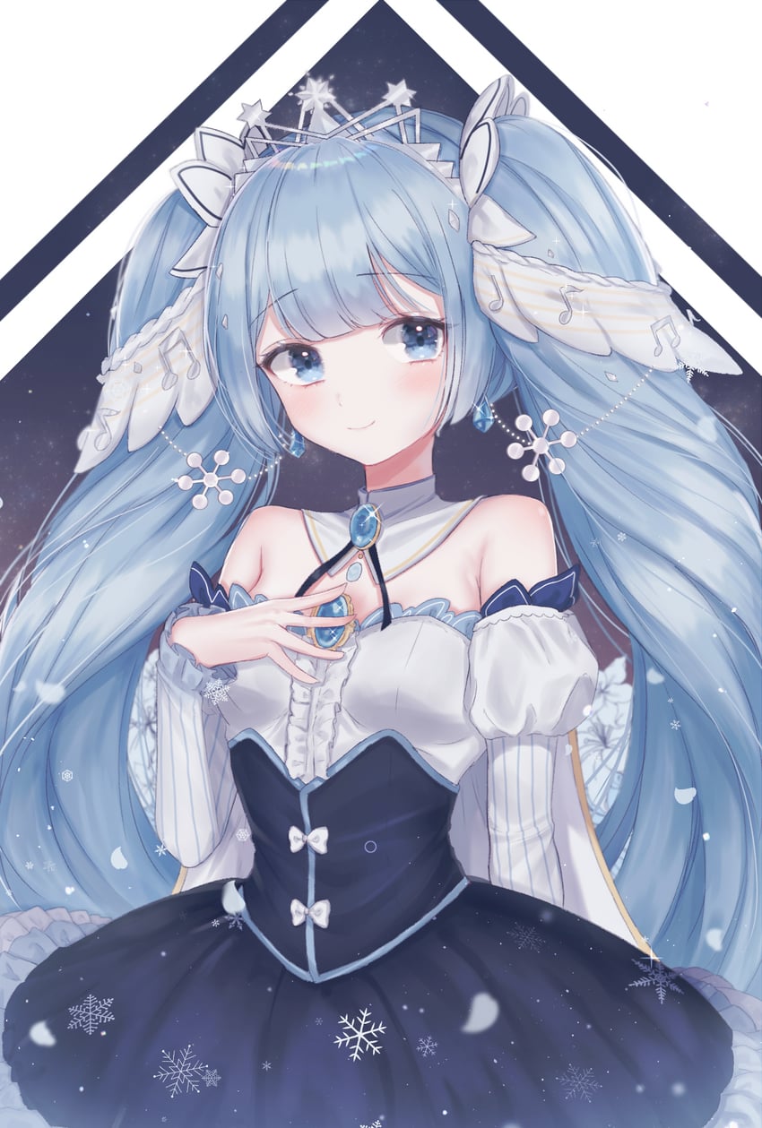 hatsune miku and yuki miku (vocaloid) drawn by h4m_(nacho0101)