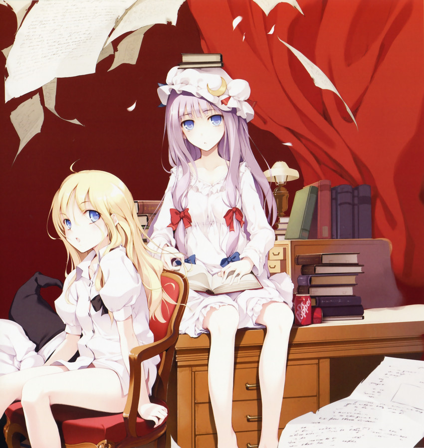 kirisame marisa and patchouli knowledge (touhou) drawn by ke-ta