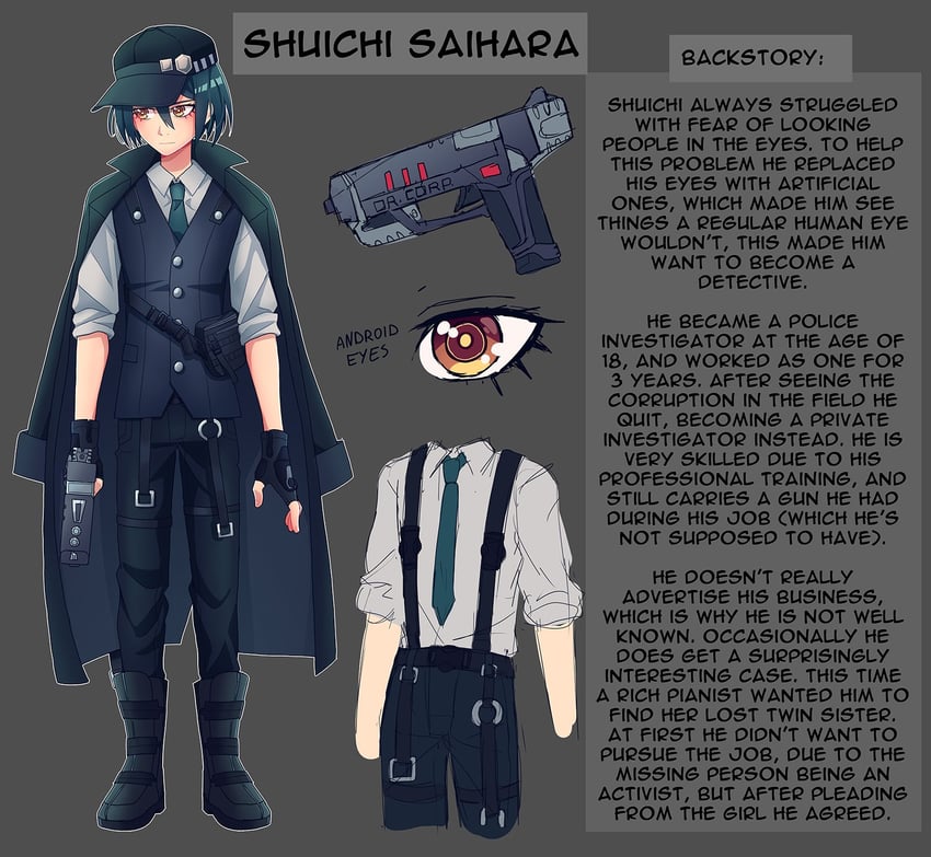 saihara shuichi (danganronpa and 1 more) drawn by cheer_(cheerpuppy14)