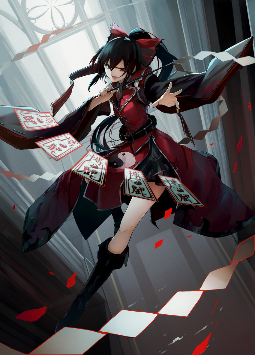 hakurei reimu (touhou and 1 more) drawn by fami_(yellow_skies)