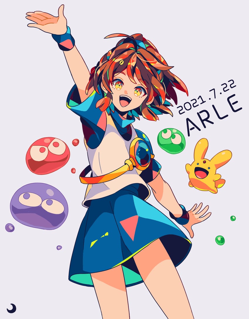 arle nadja, puyo, and carbuncle (puyopuyo) drawn by mizuki_tsukimori