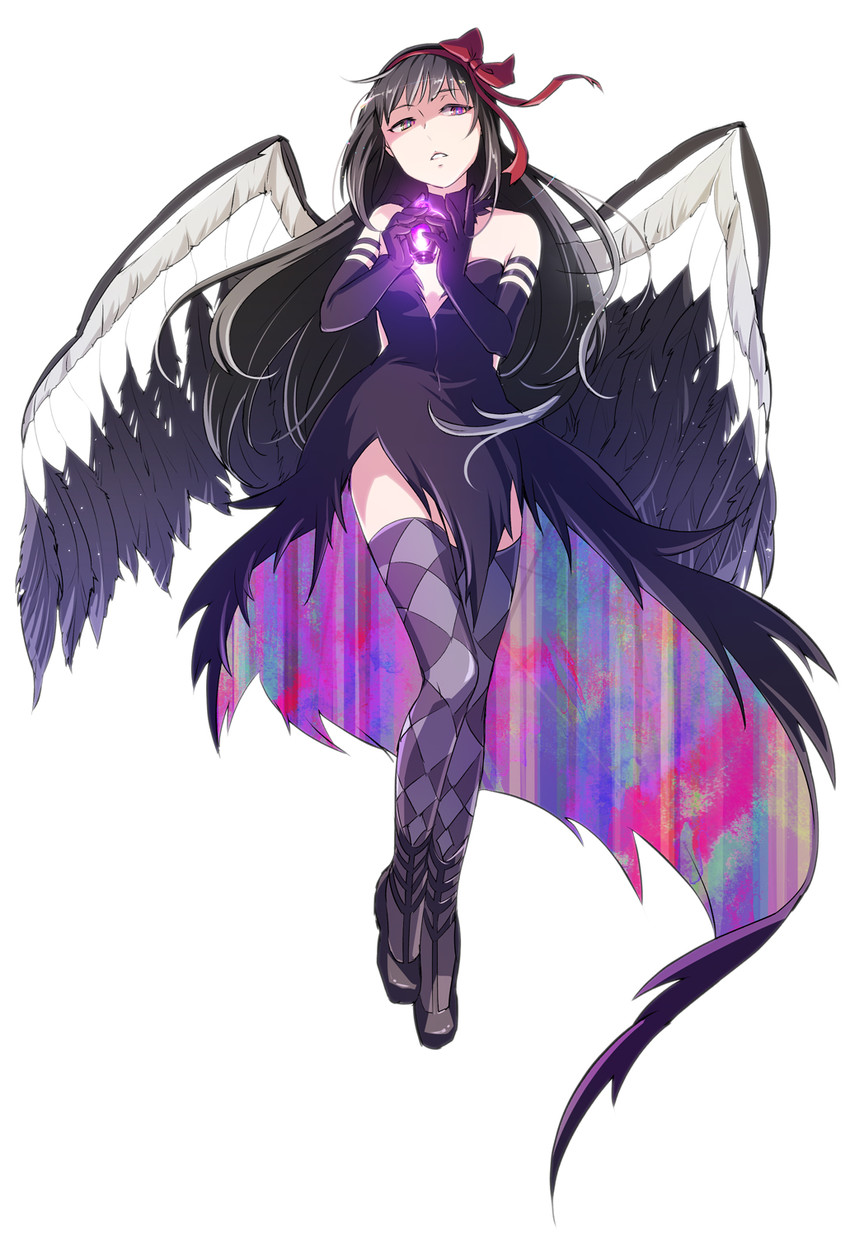 akemi homura and akuma homura (mahou shoujo madoka magica and 1 more) drawn by null_(chronix)