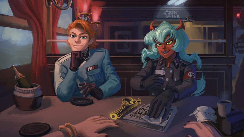 panty, scanty, brief, frau engel, bubi, and 1 more (panty & stocking with garterbelt and 2 more) drawn by crowbar_tk-hullo