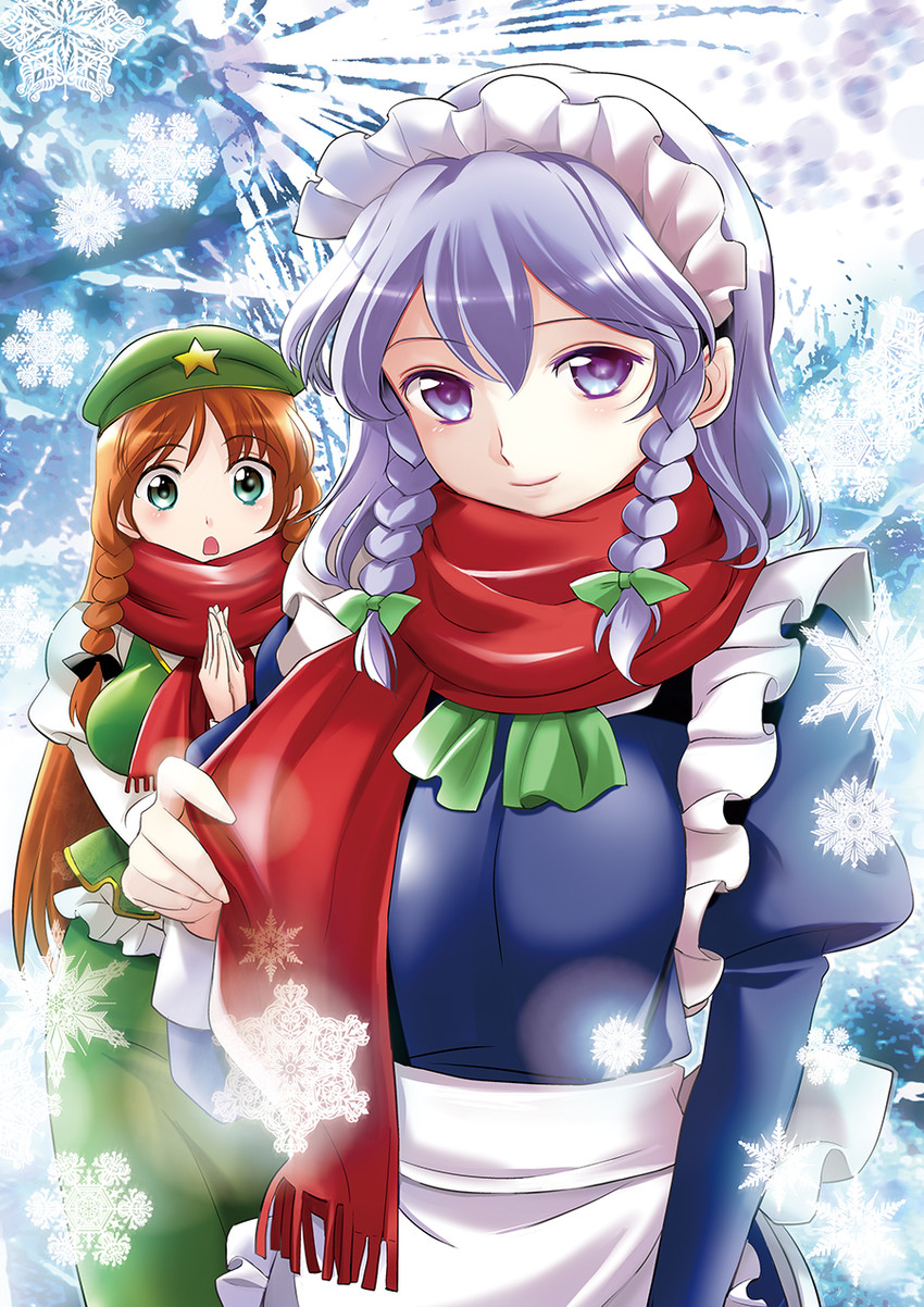 izayoi sakuya and hong meiling (touhou) drawn by primary_stage