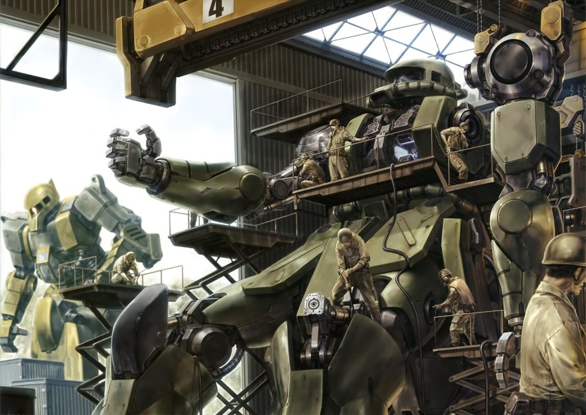 zaku ii, zaku ii f/j, and zaku i (gundam and 1 more) drawn by tenjin_hidetaka