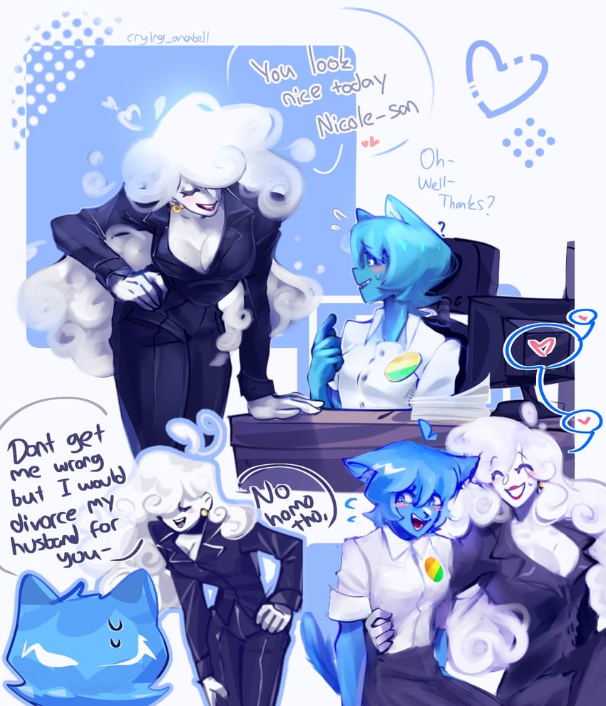 nicole watterson and yuki yoshida (the amazing world of gumball) drawn by crying_anabell