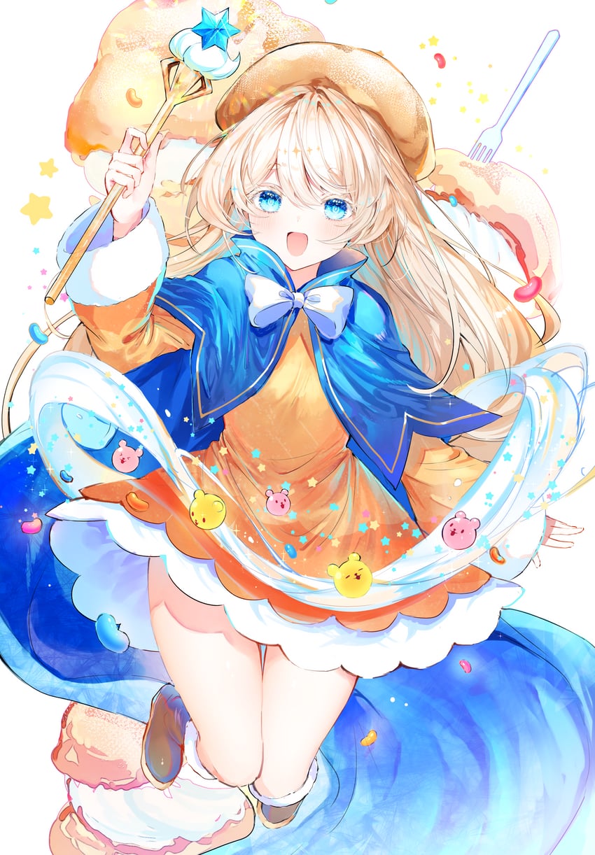 cream puff cookie, yellow bear jelly, and pink bear jelly (cookie run and 1 more) drawn by noyu_(noyu23386566)