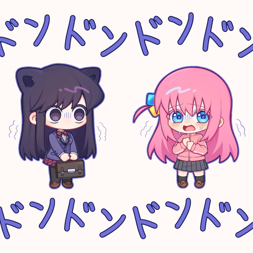 gotoh hitori and komi shouko (bocchi the rock! and 1 more) drawn by rs_rouqiu
