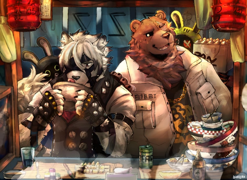 von lycaon, amillion, and ben bigger (zenless zone zero) drawn by luck_like
