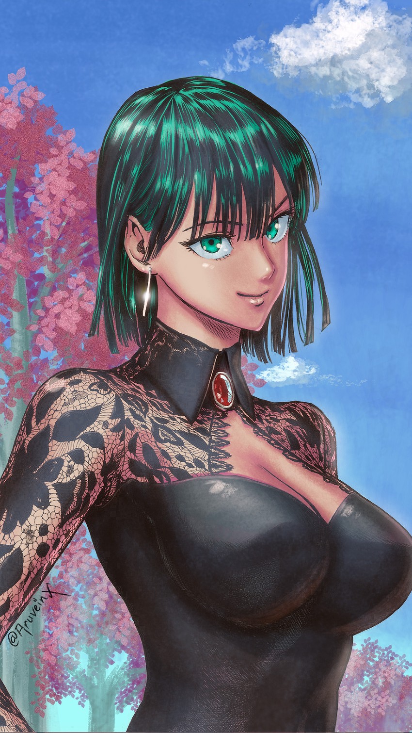 fubuki (one-punch man) drawn by aruveinx and murata_yuusuke
