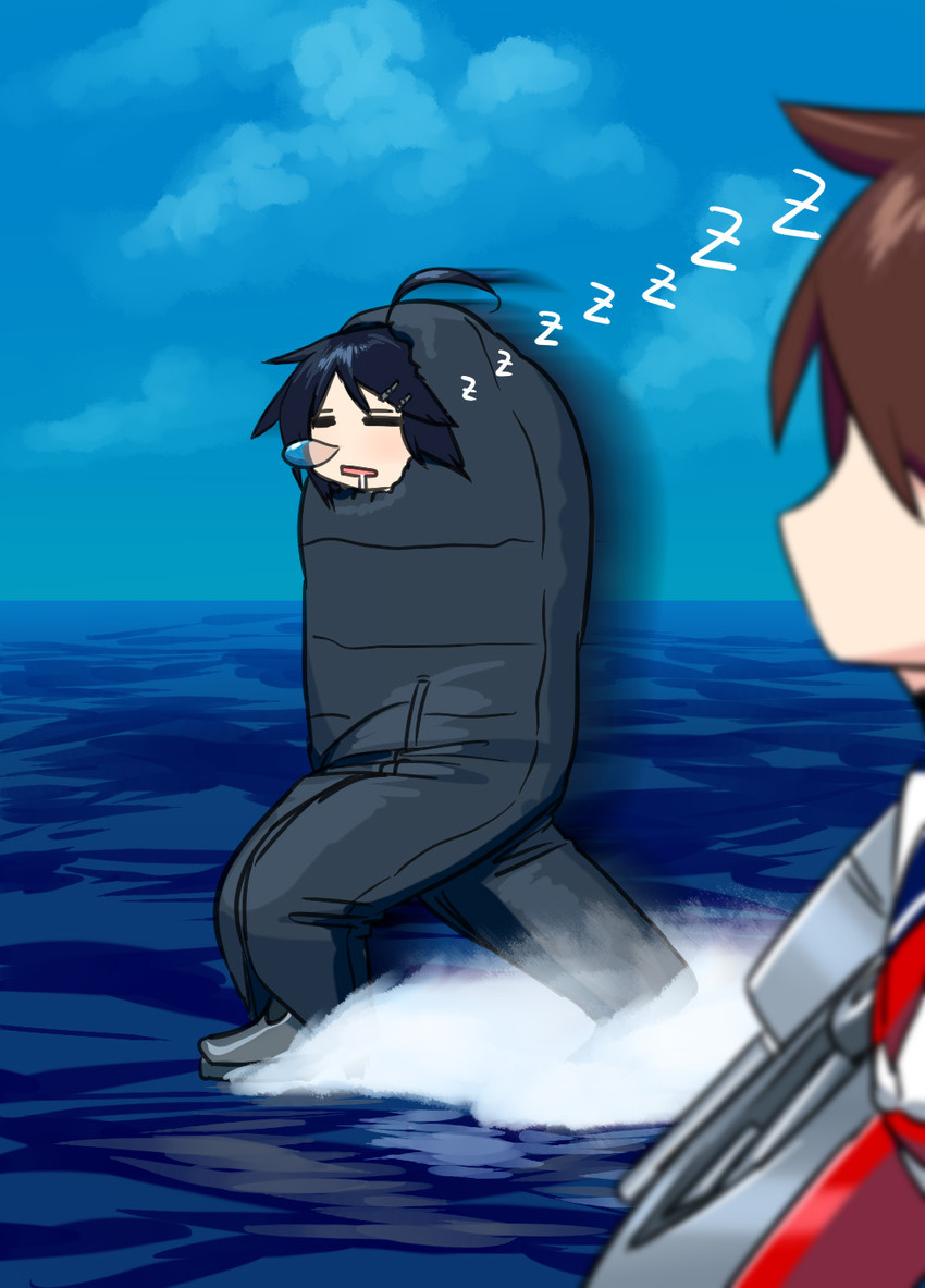 furutaka and kako (kantai collection) drawn by blew_andwhite