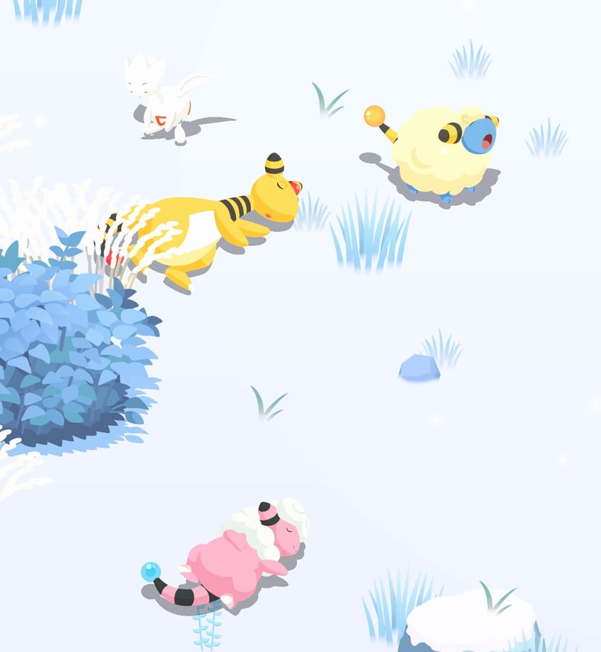 ampharos, mareep, togetic, and flaaffy (pokemon and 1 more) drawn by tyako_089
