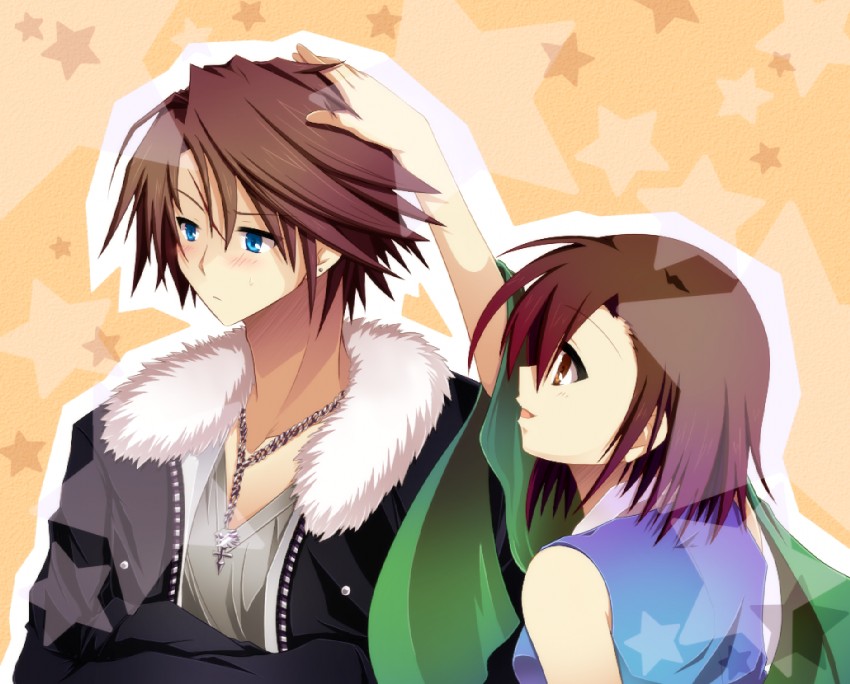 squall leonhart and ellone (final fantasy and 1 more) drawn by ari_(ariburo)