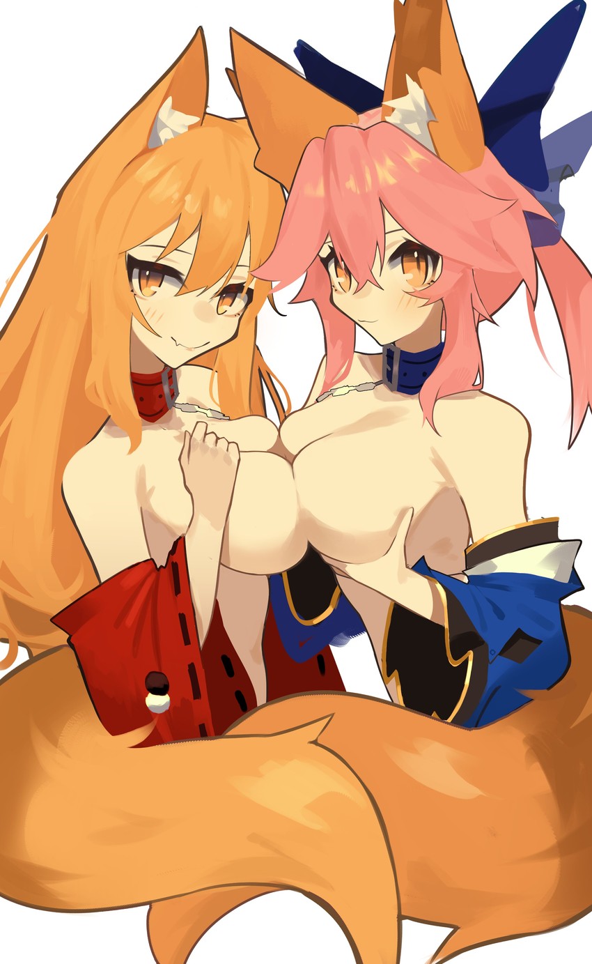 tamamo, tamamo no mae, and suzuka gozen (fate and 4 more) drawn by ghost_(tama)