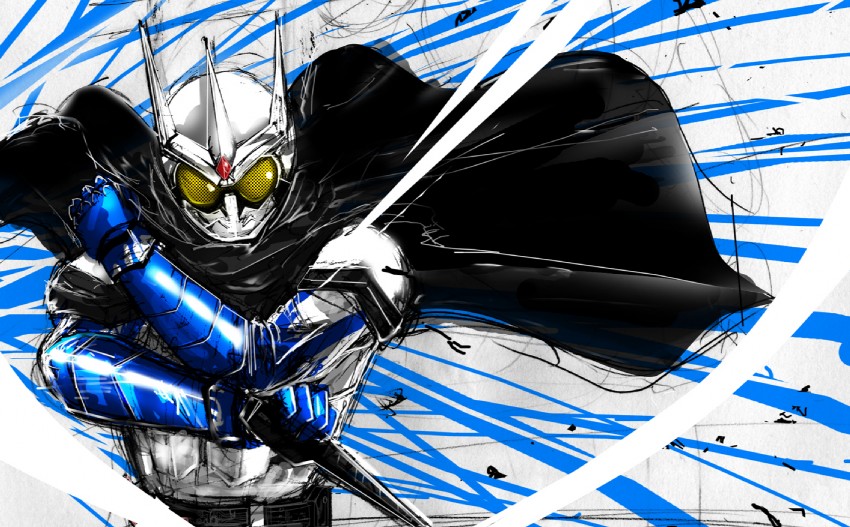 kamen rider eternal (kamen rider and 1 more) drawn by nof