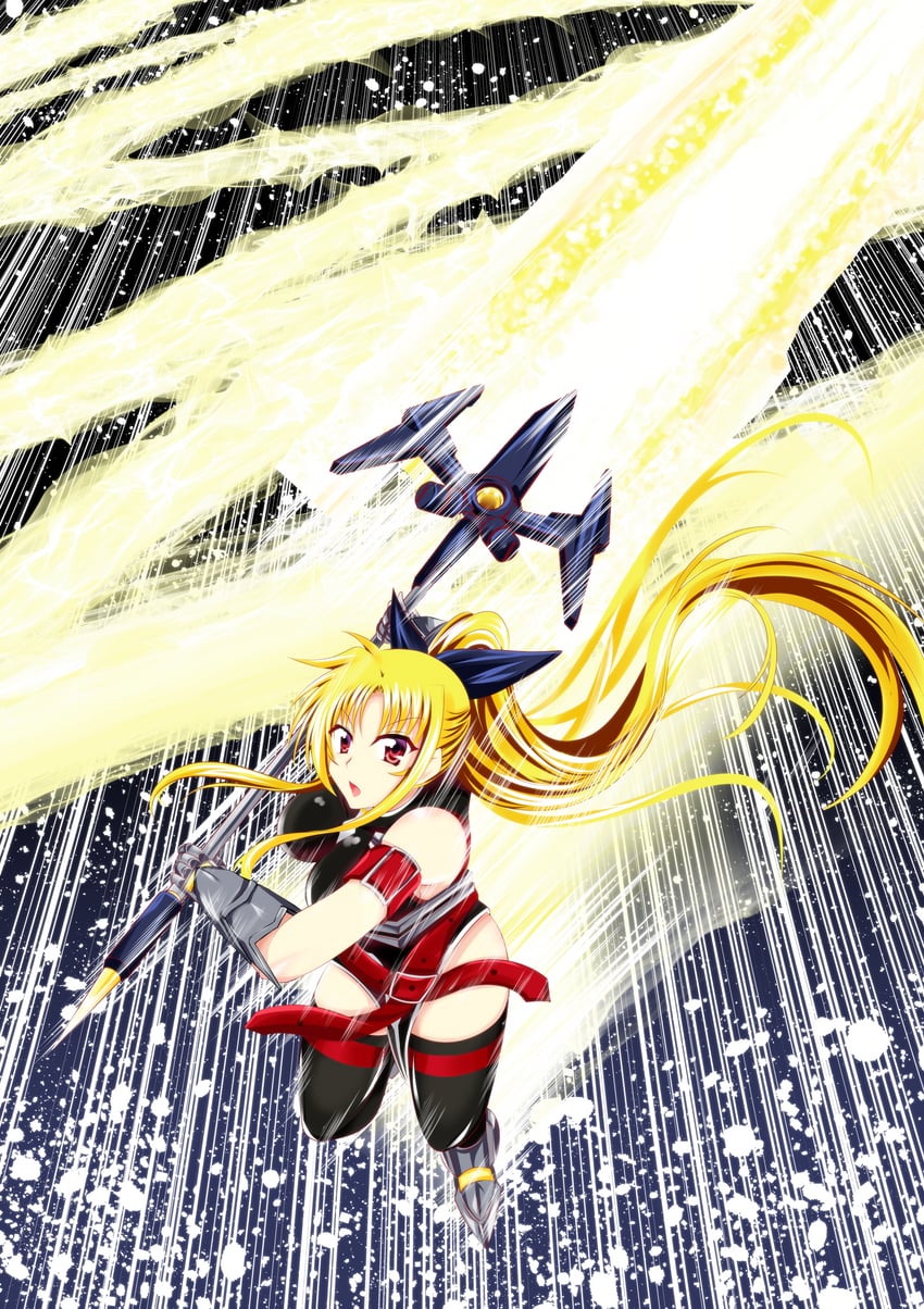 fate testarossa and bardiche (lyrical nanoha and 4 more) drawn by w00l_09