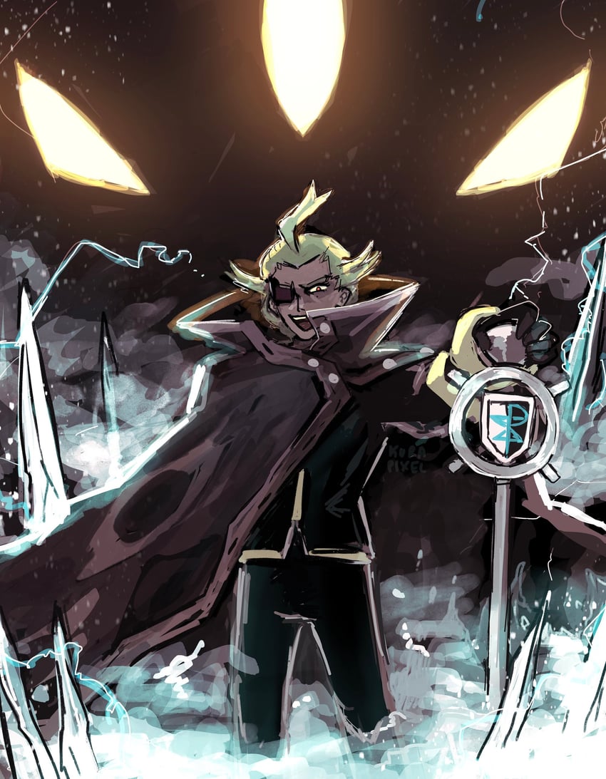 ghetsis and kyurem (pokemon and 1 more) drawn by kurapixel