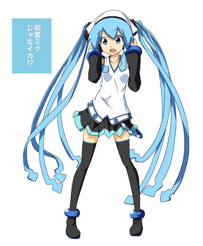 hatsune miku and ikamusume (vocaloid and 1 more) drawn by florence_temporary
