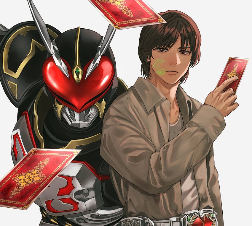 kamen rider chalice and aikawa hajime (kamen rider and 1 more) drawn by sasakura34