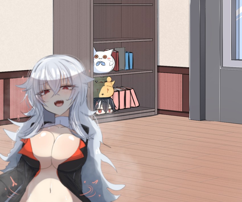 manjuu, graf zeppelin, meowfficer, and u-47 (azur lane) drawn by akaoni_(zumt3548)