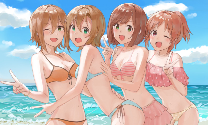 maekawa miku, abe nana, tada riina, and kimura natsuki (idolmaster and 1 more) drawn by akii