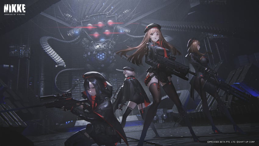 rapi, emma, eunhwa, vesti, and material h (goddess of victory: nikke) drawn by reoen