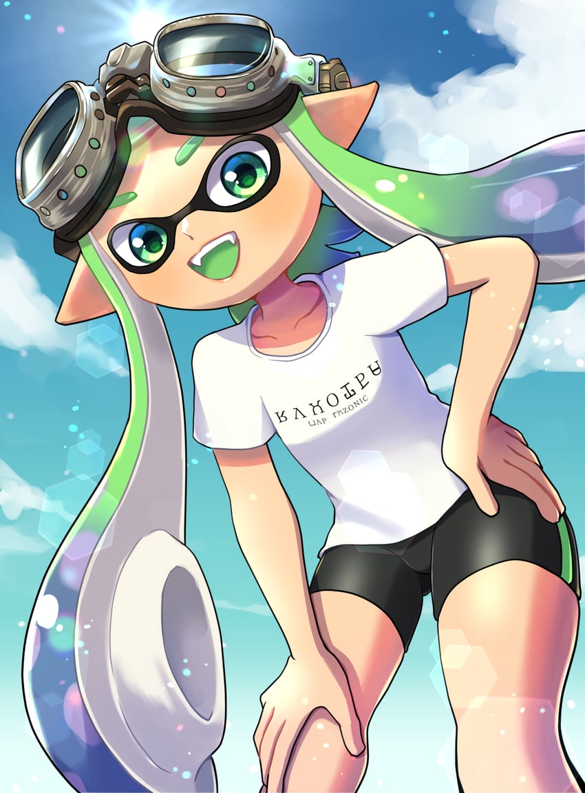 inkling player character and inkling girl (splatoon) drawn by mano_(mix103)