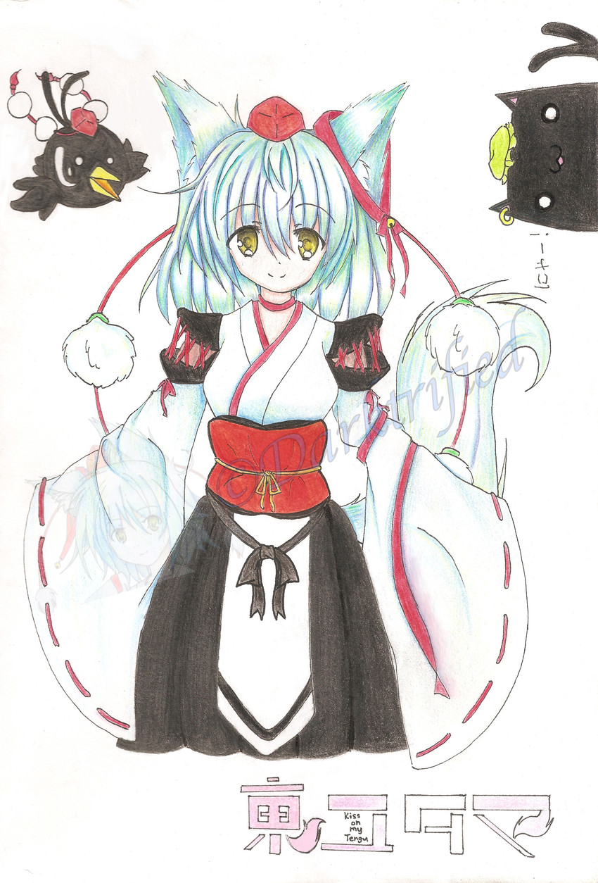 shameimaru aya, inubashiri momiji, and chen (touhou and 1 more) drawn by lupinalia