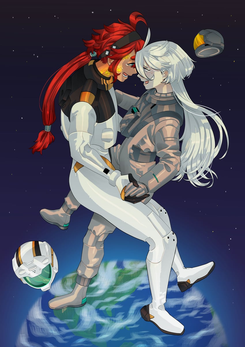 suletta mercury and miorine rembran (gundam and 1 more) drawn by snapagi