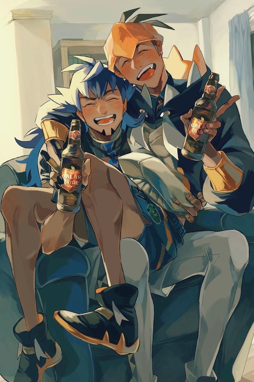 leon and raihan (pokemon and 1 more) drawn by tokeru