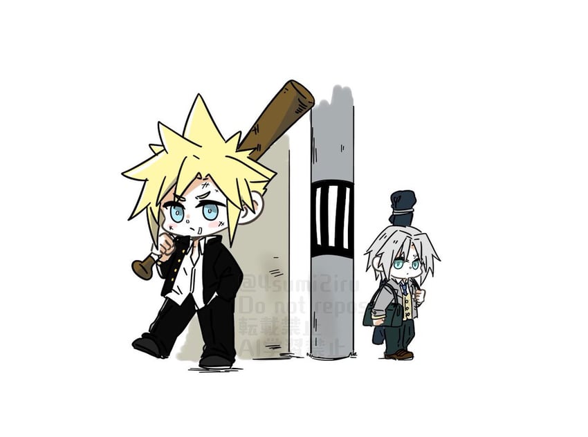 cloud strife and sephiroth (final fantasy and 2 more) drawn by 4sumi2iru
