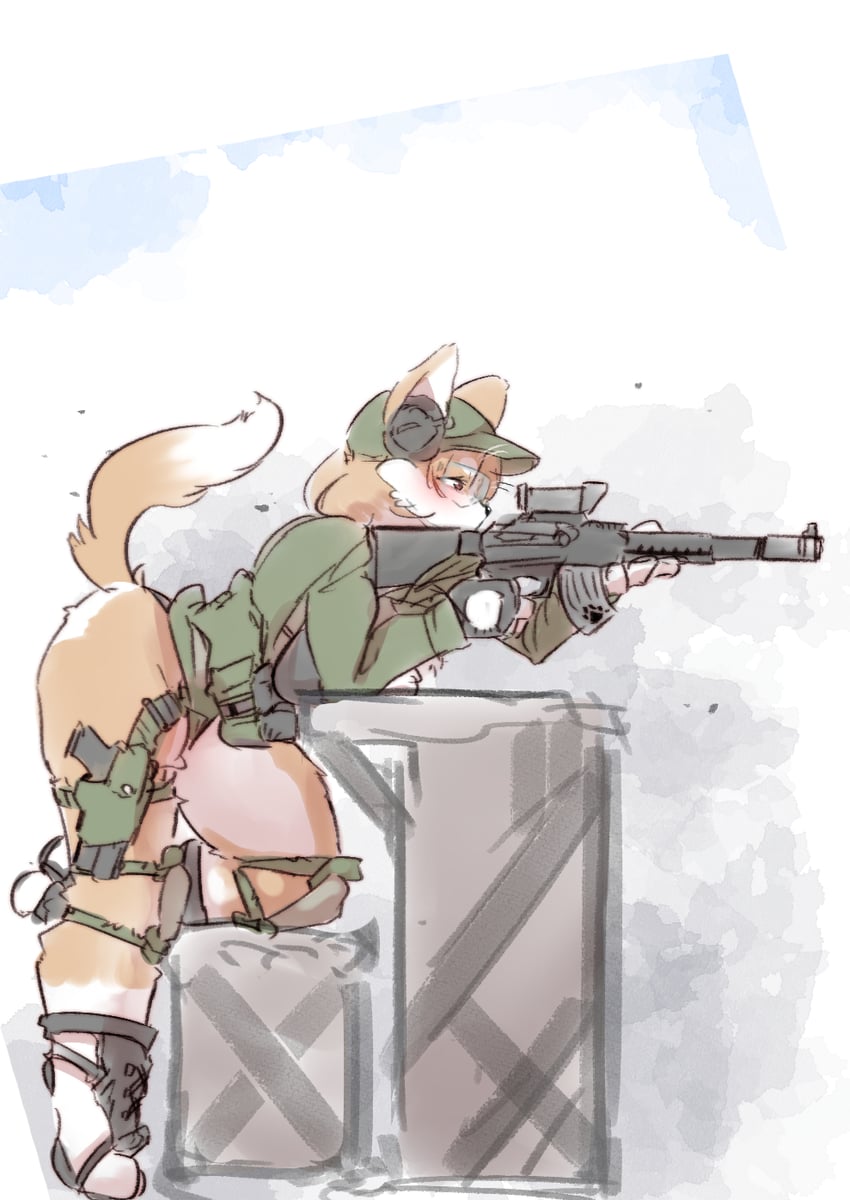 airsoft corgi (original) drawn by yazawa_owl