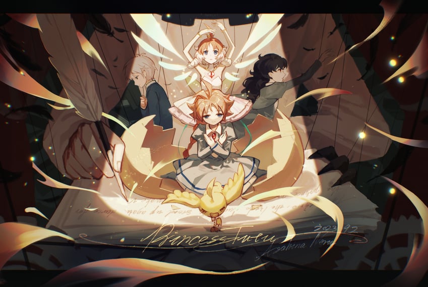 princess tutu, fakir, rue, ahiru, and mytho (princess tutu) drawn by ryuh_(asahina_neru)