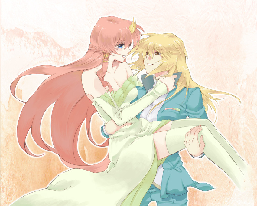 cagalli yula athha and lacus clyne (gundam and 1 more) drawn by eiji_(europe)