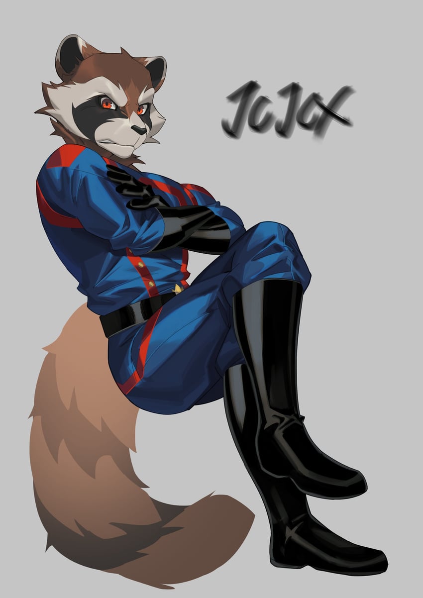 rocket raccoon (marvel and 1 more) drawn by lemontree_(cxcxxcxxxx)