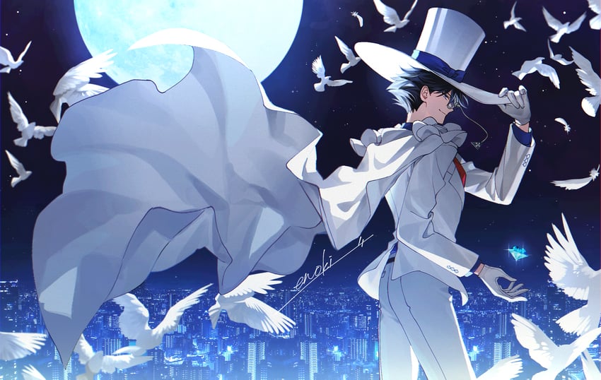 kaitou kid (meitantei conan and 1 more) drawn by enoki_3106
