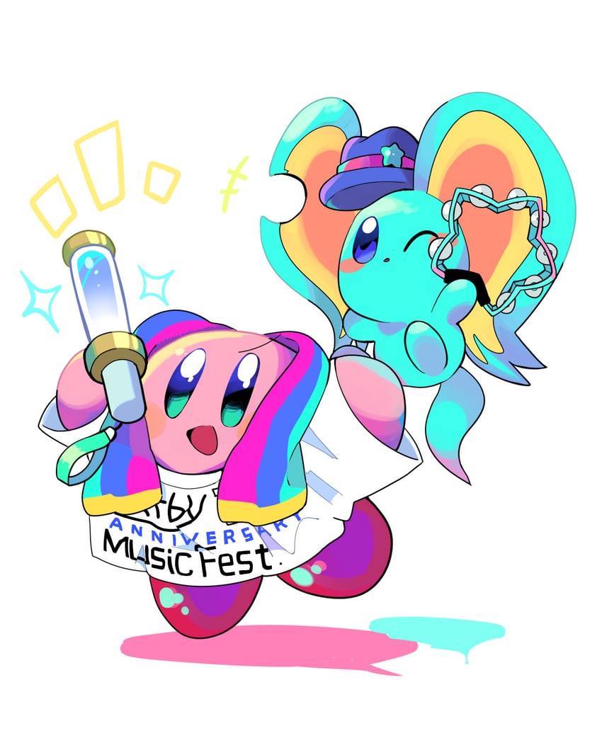 kirby and elfilin (kirby and 1 more) drawn by hakaba_(ksni_tbn)