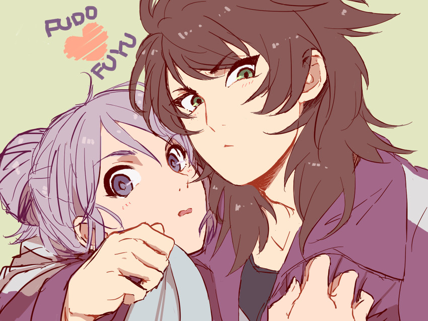 fudou akio and kudou fuyuka (inazuma eleven and 1 more) drawn by gumin