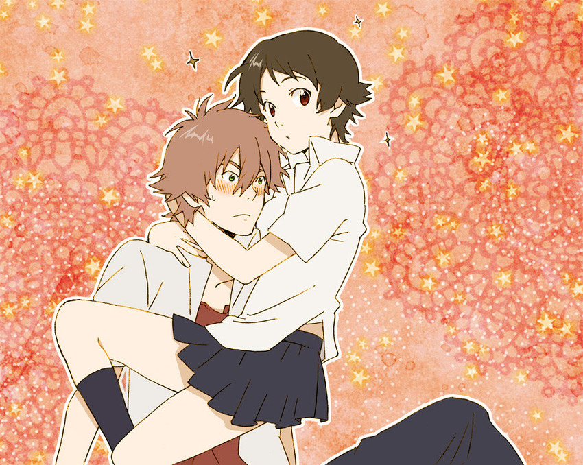 konno makoto and mamiya chiaki (toki wo kakeru shoujo) drawn by mako_(macomaco7)