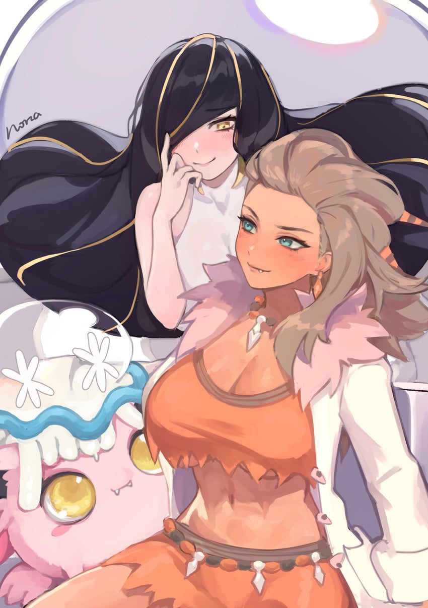 lusamine, nihilego, scream tail, professor sada, and lusamine fused (pokemon and 2 more) drawn by norza