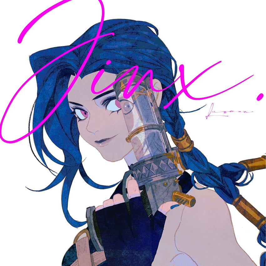 jinx and arcane jinx (league of legends and 1 more) drawn by luoman19921