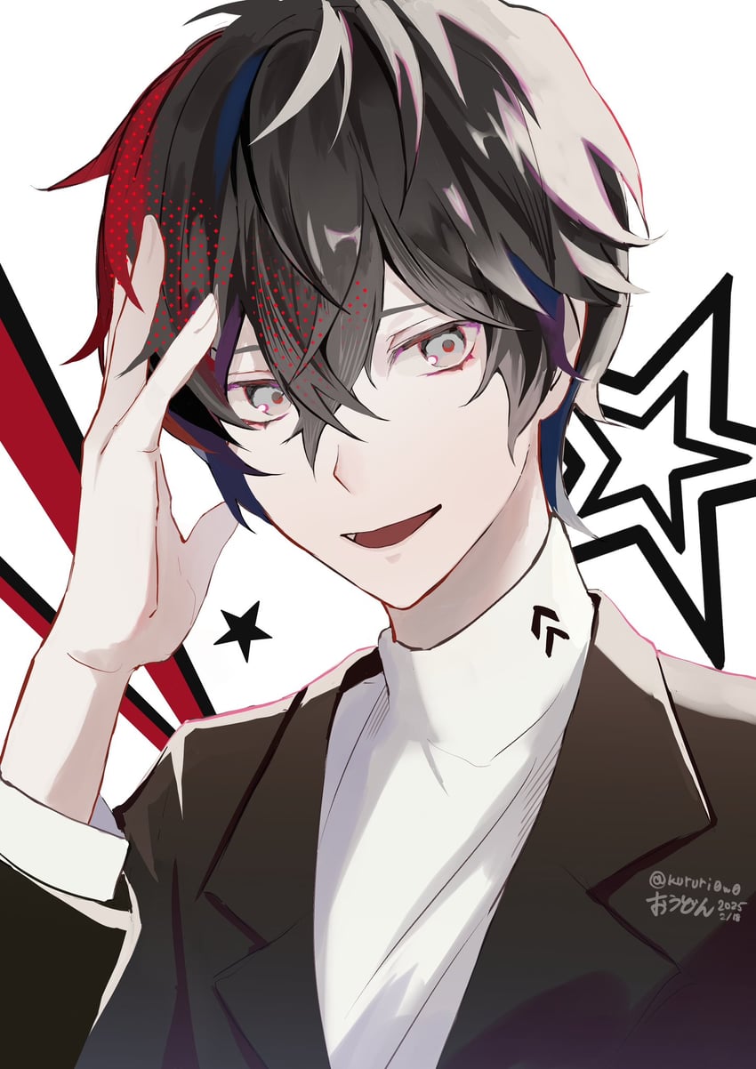 amamiya ren (persona and 2 more) drawn by yonglai_tian