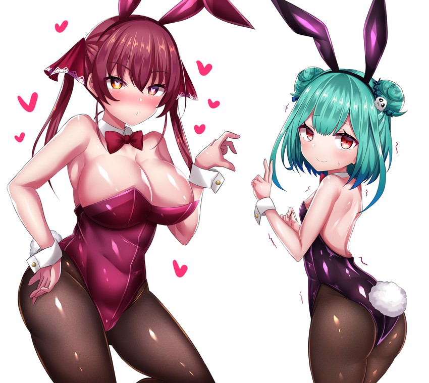 houshou marine and uruha rushia (hololive) drawn by shiki_(catbox230123)