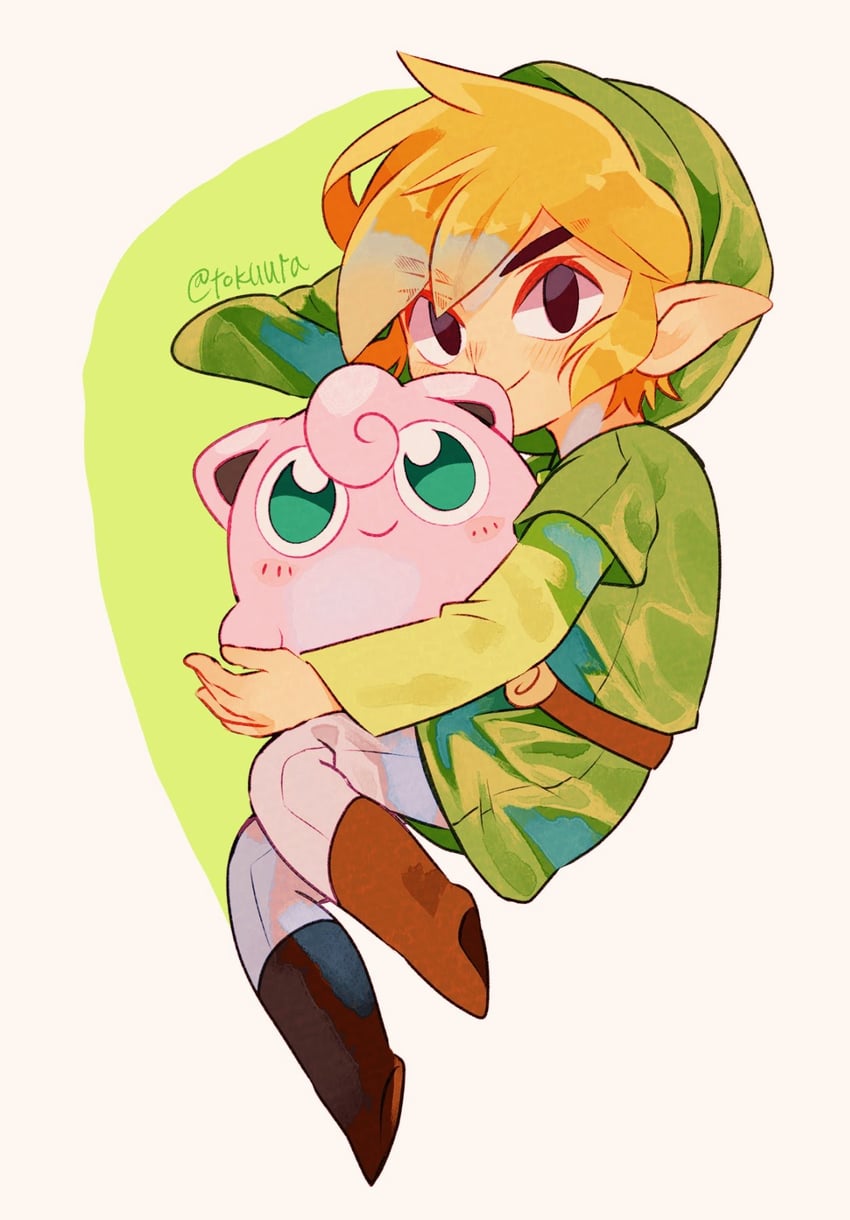 link, jigglypuff, and toon link (pokemon and 3 more) drawn by tokuura
