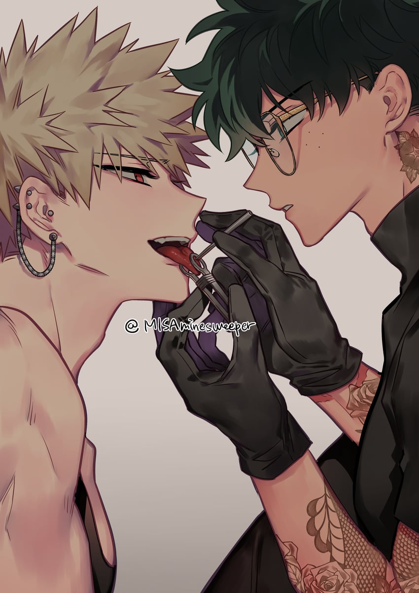 midoriya izuku and bakugou katsuki (boku no hero academia) drawn by misa_(jjin_miryeon)