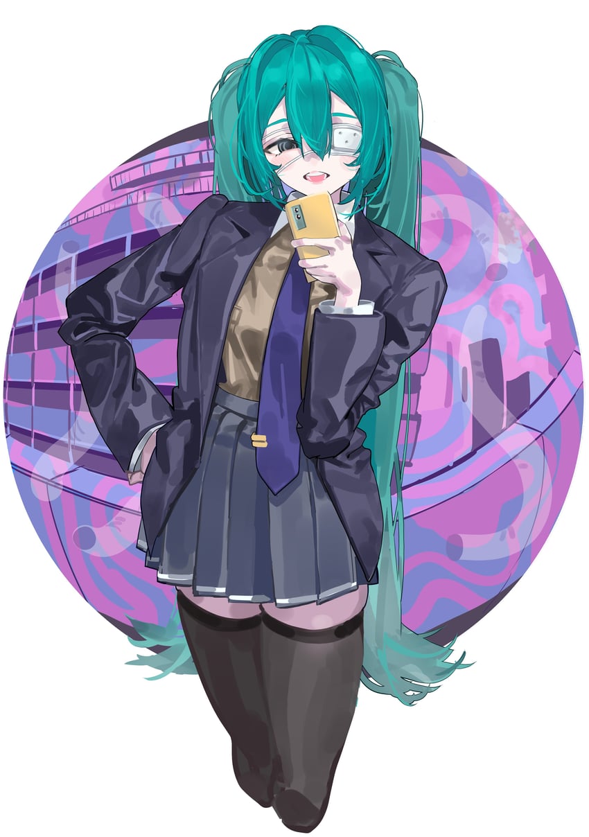 hatsune miku (vocaloid and 1 more) drawn by kazukingu